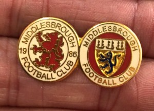 RARE MIDDLESBROUGH F.C. TWIN CRESTS  ENAMEL PIN BADGE for sale on Ebay