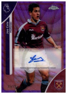 Joe Cole Auto /75 2025-26 Topps Chrome Premier League West Ham United for sale on Ebay