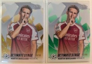 Martin Odegaard Arsenal 2x Numbert /50 /99 Topps Chrome Champions League 2025/26 for sale on Ebay