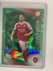 TOPPS UCC FLAGSHIP 25/26 DECLAN RICE ARSENAL GREEN RAINDROPS 70/99. for sale on Ebay