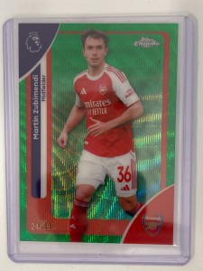 TOPPS PREMIER LEAGUE CHROME 2026 MARTIN ZUBIMENDI ARSENAL GREEN WAVE 24/99. for sale on Ebay