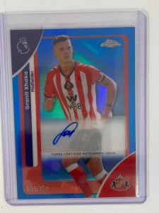 TOPPS PREMIER LEAGUE CHROME 2026 GRANIT XHAKA ARSENAL AUTO 99/150. for sale on Ebay
