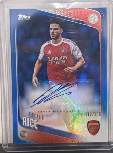 2025-26 Topps UEFA Club Competitions Blue Declan Rice AUTO /150 Arsenal for sale on Ebay