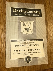 Derby County V Nots County 1954/55 for sale on Ebay