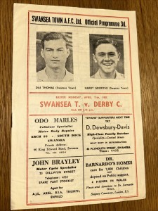 Swansea Town V Derby County 1954/55 for sale on Ebay