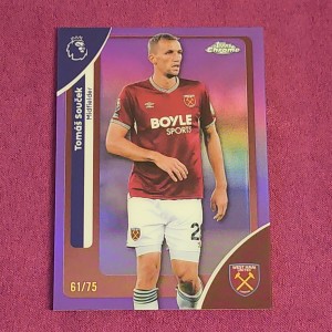 Topps Chrome Premier League 2026 Tomas Soucek /75 Purple Refractor West Ham Utd for sale on Ebay