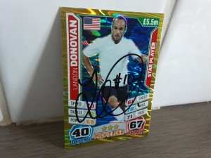 LANDON DONOVAN - USA Hand Signed World Cup 2014 Football trading card  for sale on Ebay