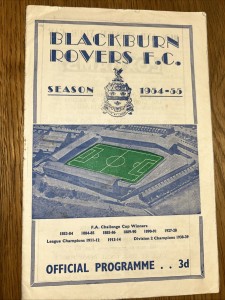 Blackburn Rovers V Derby County 1954/55 for sale on Ebay