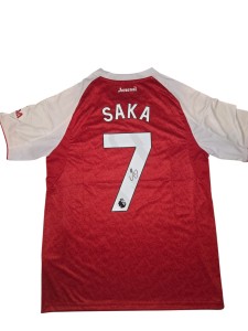 Bukayo Saka Signed Arsenal 2025/26 Home Shirt with COA for sale on Ebay