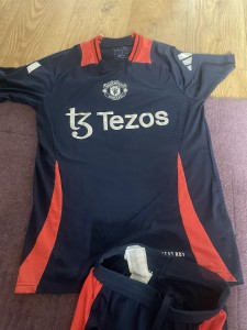 Official Manchester United 24/25 Blue Training Kit Small Jersey And XS Trousers for sale on Ebay