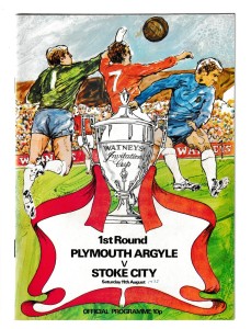 FOOTBALL PROGRAMME PLYMOUTH ARGYLE V STOKE CITY WATNEY CUP 1ST ROUND 1973 for sale on Ebay