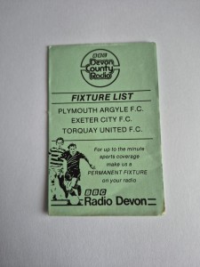 Plymouth Argyle, Exeter City, Torquay United Fixture List Season 1986/1987 VGC for sale on Ebay