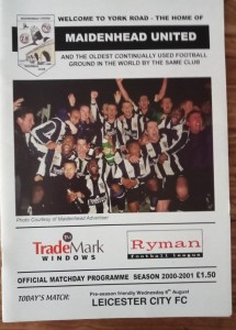 Maidenhead United v Leicester City 2000 - 2001 Pre Season Friendly for sale on Ebay