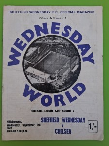Sheffield Wednesday v Chelsea League Cup 2nd Round 9th September 1970 for sale on Ebay