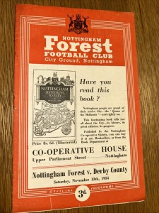 Nottingham Forest V Derby County 1954/55 for sale on Ebay