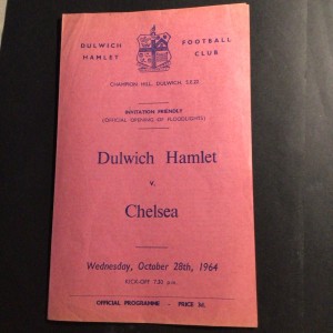 Programme  Dulwich Hamlet v Chelsea  28th October 1964  Friendly 4 Pages for sale on Ebay