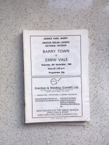 Barry Town v Ebbw Vale 8th Nov 1986 for sale on Ebay
