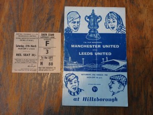 Manchester United v Leeds United 1965 Semi Final Programme plus Ticket for sale on Ebay