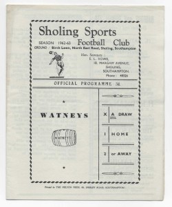 1962/63 Hants League Division 1 - SHOLING SPORTS v. COWES for sale on Ebay