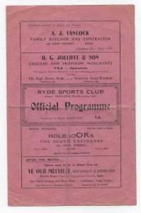 1948/49 Hants Senior Cup 1st Round Replay - RYDE SPORTS v PORTSMOUTH ELECTRICITY for sale on Ebay