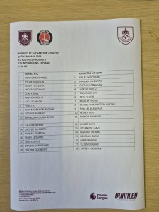 2025/26 Burnley v. Charlton Athletic (FA Youth Cup) for sale on Ebay