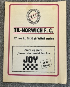 Tromso v Norwich City Friendly 1982/83 for sale on Ebay