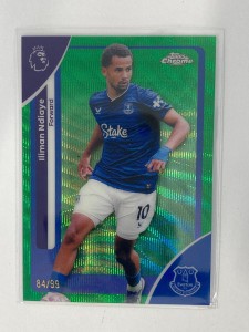 TOPPS PREMIER LEAGUE CHROME 2026 ILIMAN NDIAYE EVERTON GREEN WAVE 84/99. for sale on Ebay