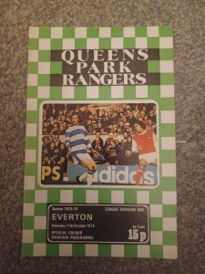 QPR v Everton - Official Programme - Division 1 - 11 October 1975 for sale on Ebay