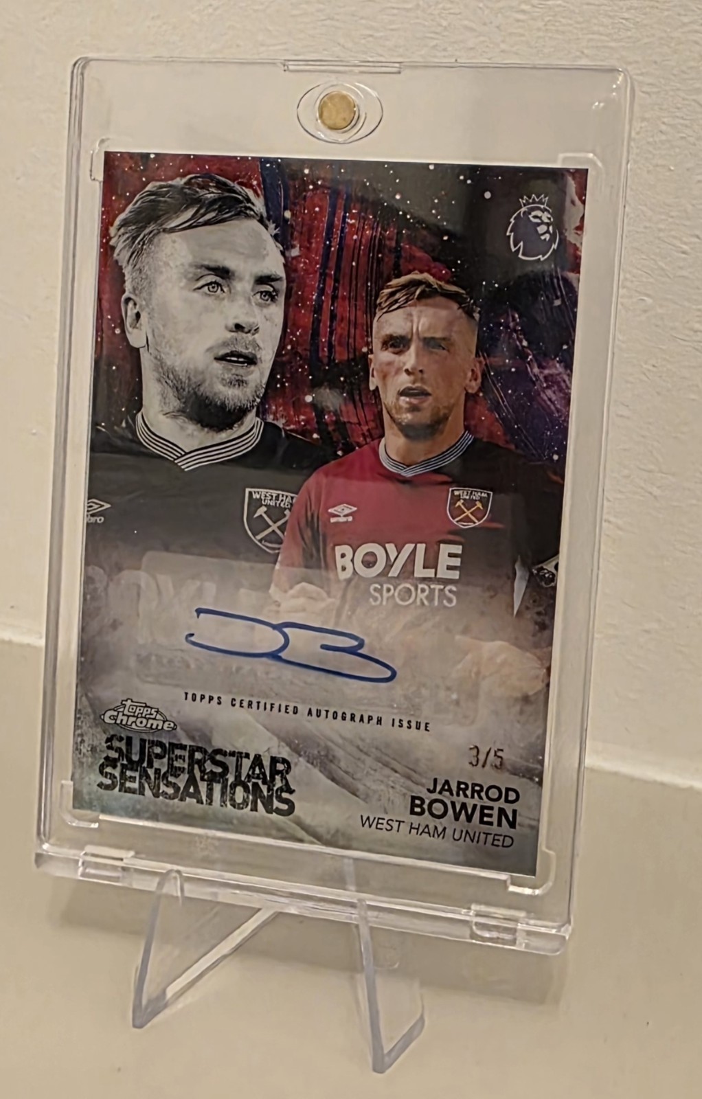 Jarrod Bowen 3/5 West Ham Fc Topps Chrome 2026 Autograph. Rare Card for sale on Ebay