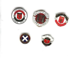 MAN. UTD.  S.C. BADGES SET OF 5 for sale on Ebay