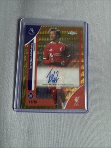 Topps Premier League Chrome Trent Kone Doherty Gold Wave Auto /50 Liverpool RC for sale on Ebay