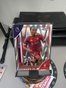 Rio Ngumoha Liverpool Ray Wave Rookie Card Topps Chrome Premier League for sale on Ebay