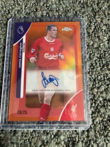 Topps Chrome Premier League Jamie Carragher Auto /25 Liverpool for sale on Ebay