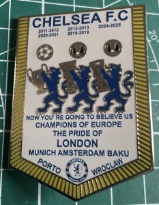 Chelsea F.C Pride of London/ Champions of Europe Pennant pin badges for sale on Ebay