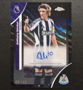 2025-26 Topps Chrome PL Anthony Gordon Black Wave Auto 05/10, Newcastle, England for sale on Ebay