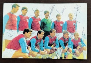 WEST HAM signed 1965 UEFA Winners Team Photo card ALAN SEALEY BOBBY MOORE for sale on Ebay