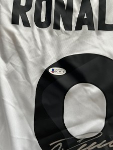 Cristiano Ronaldo Hand Signed Real MadridShirt Beckett Witnessed Sticker for sale on Ebay