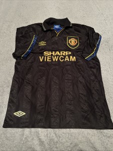 Vintage XL Original Manchester United FC 1993-1995 away football shirt Umbro for sale on Ebay