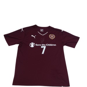 Signed Puma Hearts FC Home Shirt 7 Maroon Large Save the Children Collectibles  for sale on Ebay