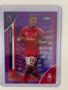 TOPPS PREMIER LEAGUE CHROME 2026 DAN NDOYE NOTTS FOREST PURPLE WAVE 49/75. for sale on Ebay