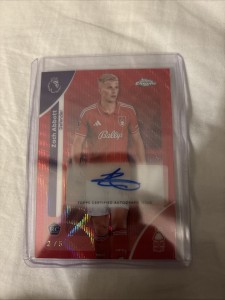 Zach Abbott Topps Chrome 25/26 Red Wave Colour Match Auto 2/5 Notts Forest Rare for sale on Ebay
