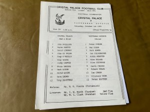 Crystal Palace  v Tottenham Hotspur reserves - football combination -  1983-1984 for sale on Ebay