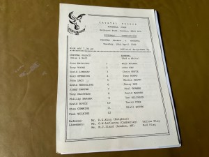 Crystal Palace  v Arsenal  reserves - football combination -  1983-1984 for sale on Ebay