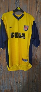 Sega Mens Arsenal Football Shirt Yellow Size XL  Only Worn 2/3 Times for sale on Ebay