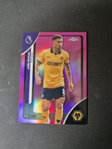 Topps Premier League Chrome Joao Gomes Numbered/250 Pink Wolves for sale on Ebay