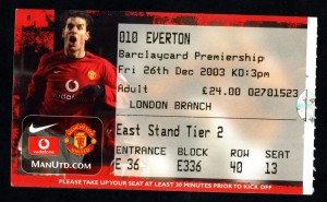 Manchester United v Everton 2003-2004 Premier League Ticket 26/12/2003 for sale on Ebay