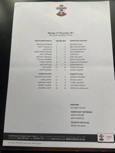 2011-12 Southampton v Sheffield Utd (Youth Cup) for sale on Ebay