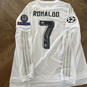 Cristiano Ronaldo Signed Real Madrid UCL Final Shirt Beckett Authentication COA for sale on Ebay