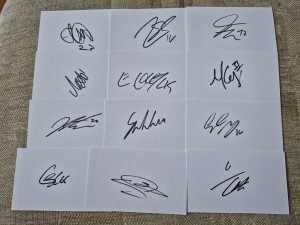 12 Signed Motherwell Scottish Football White Index Cards 2025/26 for sale on Ebay