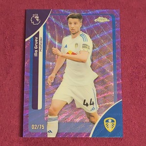 Topps Chrome Premier League 2026 Ilia Gruev 2/75 Purple Refractor Leeds United  for sale on Ebay